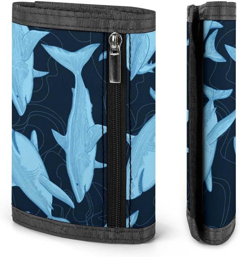 Maplerich -Kids Wallet for Boys Girls- Kids Trifold Wallet Ages 4-18, Shark Wallets for Teen Boys, Velcro Wallet with Coin Pocket and Card Holders, Children Birthday Gift - Image 4